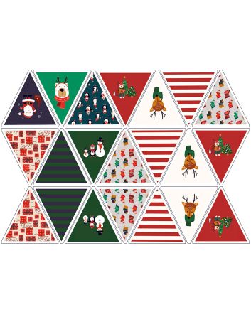 Cute Christmas Cotton Bunting Panel