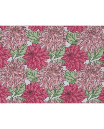 Dahlia Garden Polycotton Print, Pink