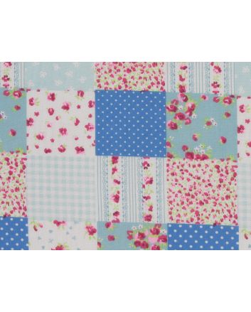 Dainty Patchwork Polycotton, Blue