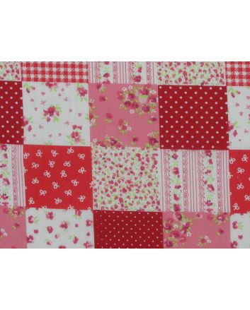 Dainty Patchwork Polycotton, Pink