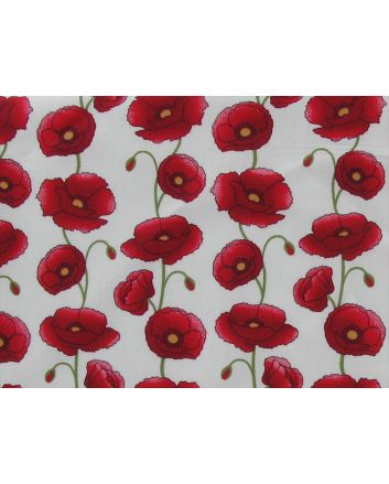 Dainty Poppy Cotton Poplin Print, Ivory