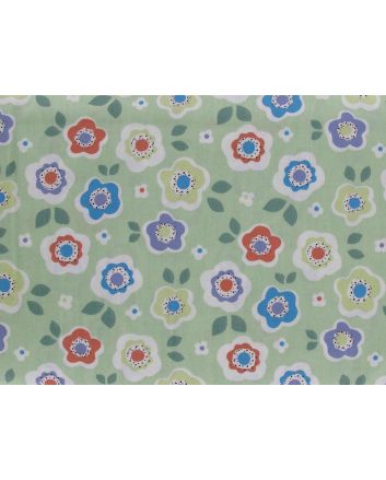 Daisy Collage Cotton Print, Mint