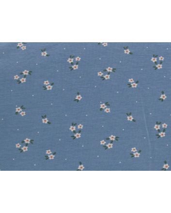 Daisy Floral Cotton Jersey, Light Blue