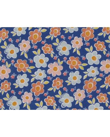 Daisy Meadow Polycotton Print, Royal