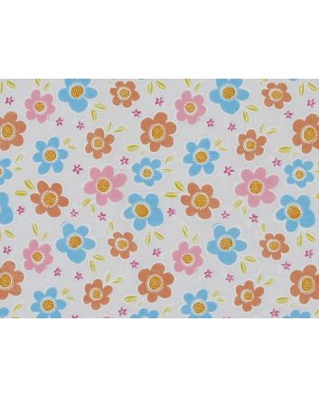 Daisy Meadow Polycotton Print, White