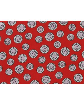 Daisy Smile Polycotton Print, Red
