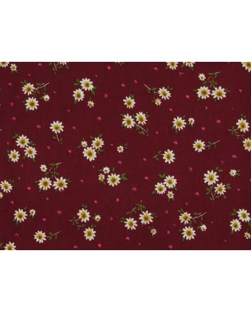 Daisy Spot Printed Needlecord, Red