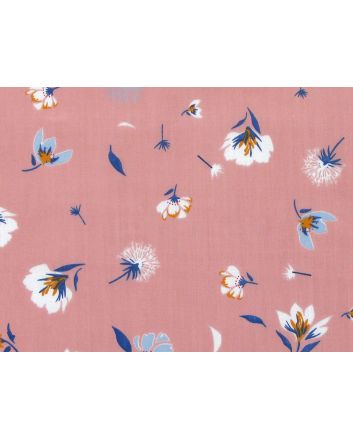 Dandelion Polycotton Print, Pink