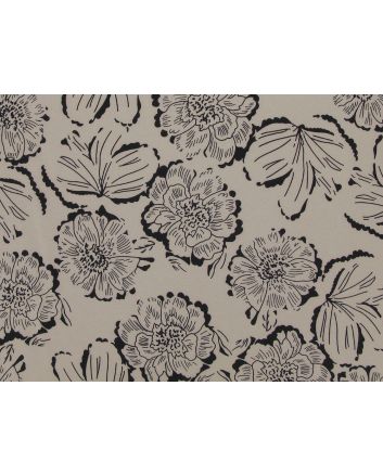 Dark Abstract Rose Georgette, Beige
