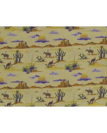 Desert Cowboy Cotton Print, Sand