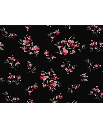 Destiny Floral Soft Viscose Poplin, Black`