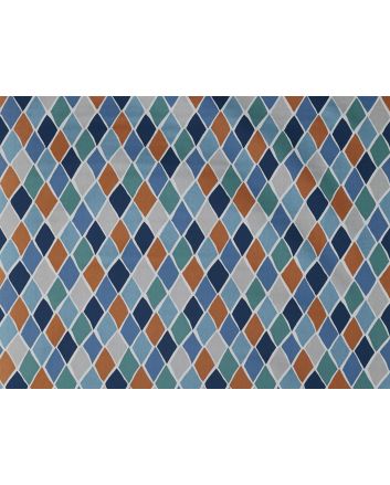 Diamonds Cotton Curtain, Lagoon