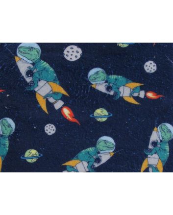 Digital Print Soft Huggle Fleece, Dino Rocket