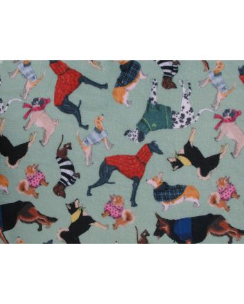 Digital Print Soft Huggle Fleece, Dogs in Coats