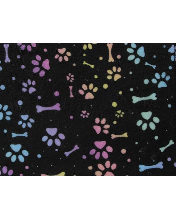 Digital Print Soft Huggle Fleece, Ombre Paws And Bones