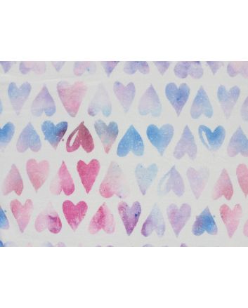 Digital Print Soft Huggle Fleece, Tinted Hearts