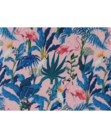 Digital Print Soft Huggle Fleece, Tropical Flamingo