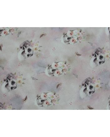Digital Skulls French Terry, Light Grey