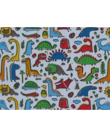 Dinosaur Adventure Polycotton Print, Sky