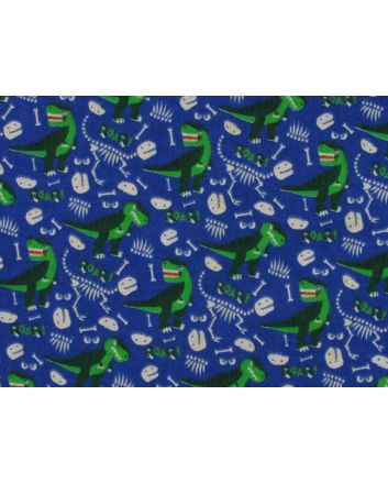 Dinosaur Bones Brushed Cotton Rich Winceyette, Royal