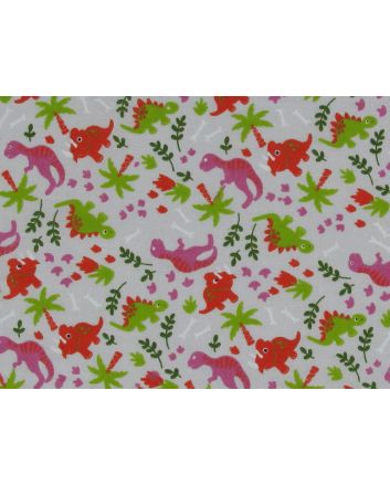 Dinosaur Bones Polycotton Print, Silver