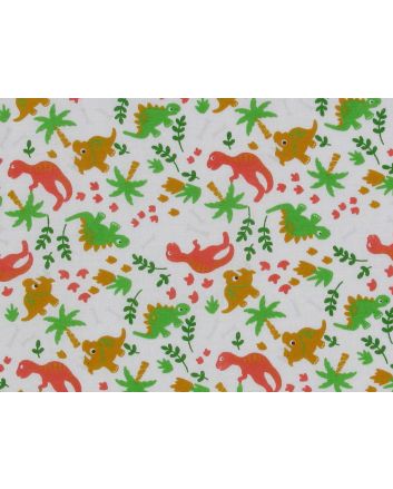 Dinosaur Bones Polycotton Print, White