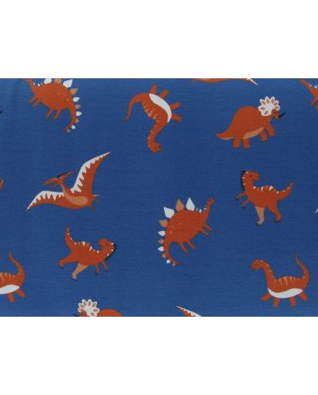Dinosaur Pals Cotton Print, Indigo