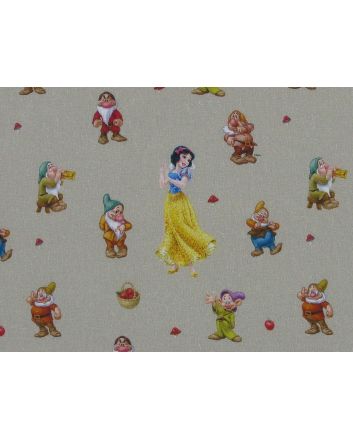 Disney Printed Cotton, Snow White and the Seven Dwarfs