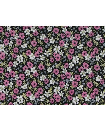 Ditsy Flower Field Printed Needlecord, Pink