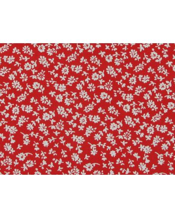 Ditsy Flower Silhouette Cotton Poplin Print, Red