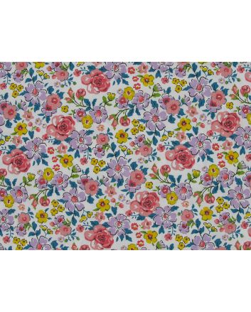 Ditsy Garden Organic GOTS Cotton Poplin, Pink and Lilac