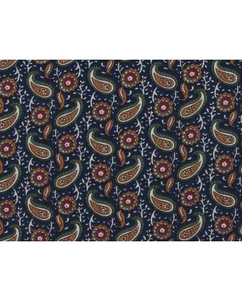 Ditsy Paisley Cotton Poplin, Dark Denim