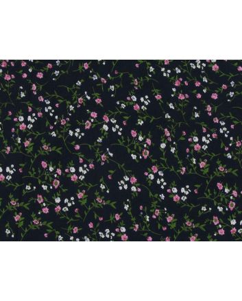 Ditsy Rose Garden Viscose Print, Navy