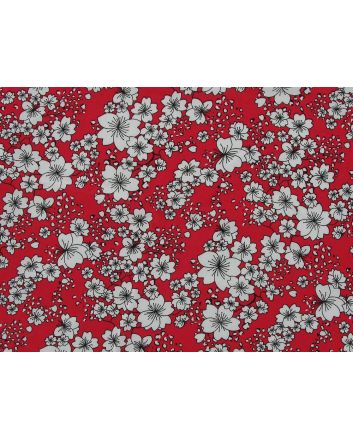 Ditsy Silhouette Viscose Print, Red