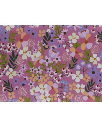 Dizzy Flora Cotton Print, Pink