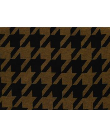 Dogtooth Check Printed Ponte Roma, Brown