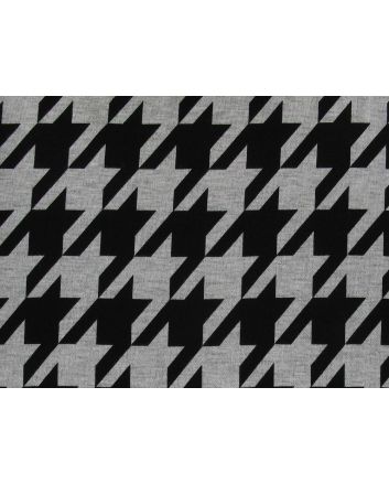 Dogtooth Check Printed Ponte Roma, Grey Marl