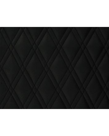 Double Diamond Stitch Padded Faux Leather, Black on Black