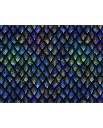 Dragon Scales Cotton Print, Blue