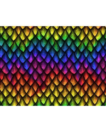 Dragon Scales Cotton Print, Rainbow