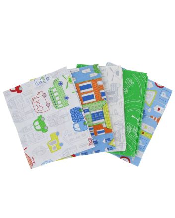 Drive Around Town Cotton Fat Quarter 5 Pack