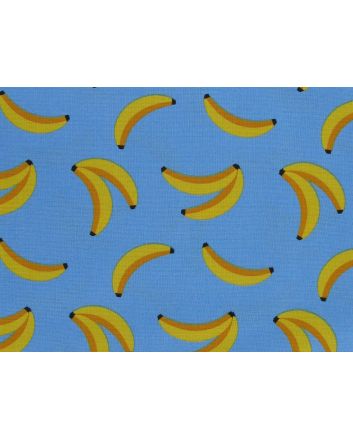 Electric Safari Bananas Cotton Print, Blue