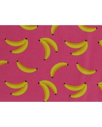 Electric Safari Bananas Cotton Print, Cerise