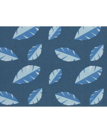 Electric Safari Leaves Cotton Print, Blue