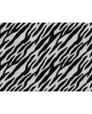 Electric Safari Zebra Cotton Print, Black
