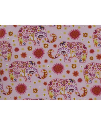 Elephant Dance Jersey Print, Pink