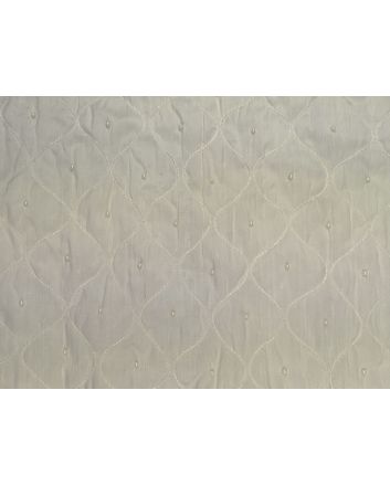 Embroidered Silk Dupion, Ivory, Wave
