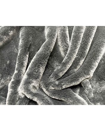 Emily Soft Plush Faux Fur, Black Frost