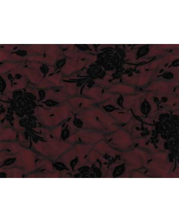English Rose Flock Spandex Mesh Knit, Crimson