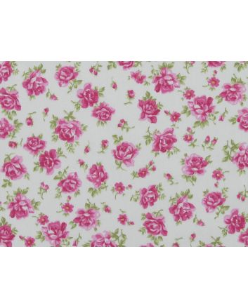 English Rose Meadow Cotton Poplin Print, Ivory